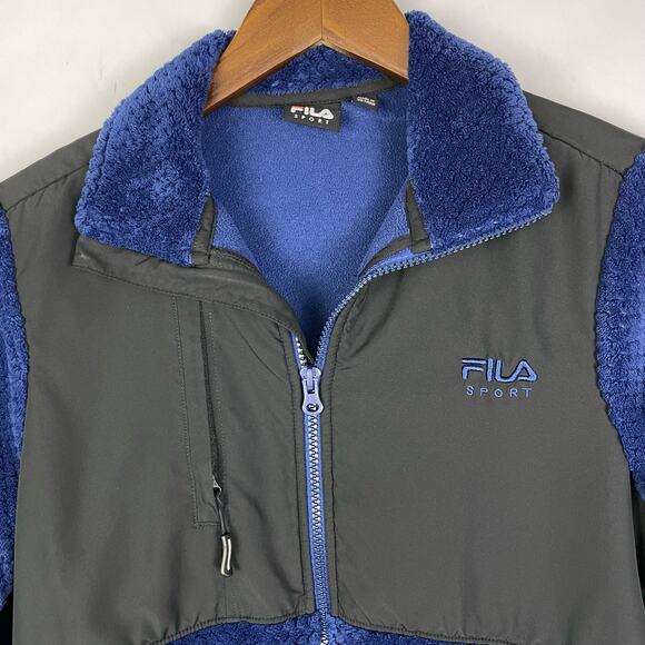 Fila Sport | Blue & Black Cloud Peak Fleece Zip Up Jacket - Picture 4 of 13